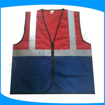 Chaqueta de hombre reflectante de alta visibilidad de doble color, chaqueta de chaleco de seguridad con cremallera